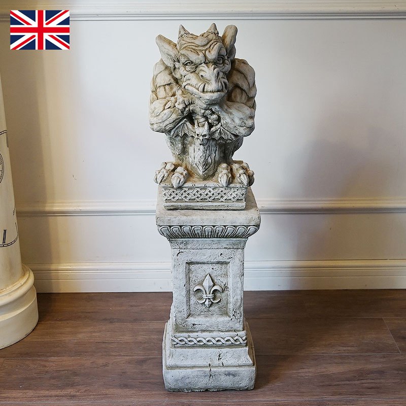 ガーゴイル D & ローマンスタンドセット 英国製 UK 置物 コウモリ柄