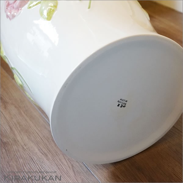 傘立て アンブレラスタンド 陶器 ポルトガル製傘立て ピンク ローズ