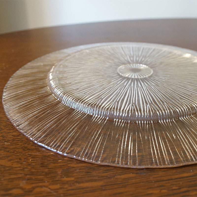 生活雑貨 ガラスチャージャー ゴールドプレート 丸皿 ガラス皿 大皿