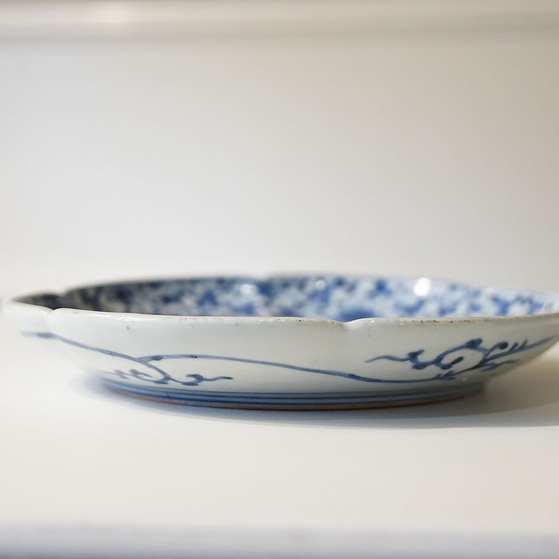古伊万里 唐草丸散紋 皿 六件 φ16.5cm 旧家蔵出 ヴィンテージ 古伊万里 19cm 丸皿 花唐草文 送料無料 和風