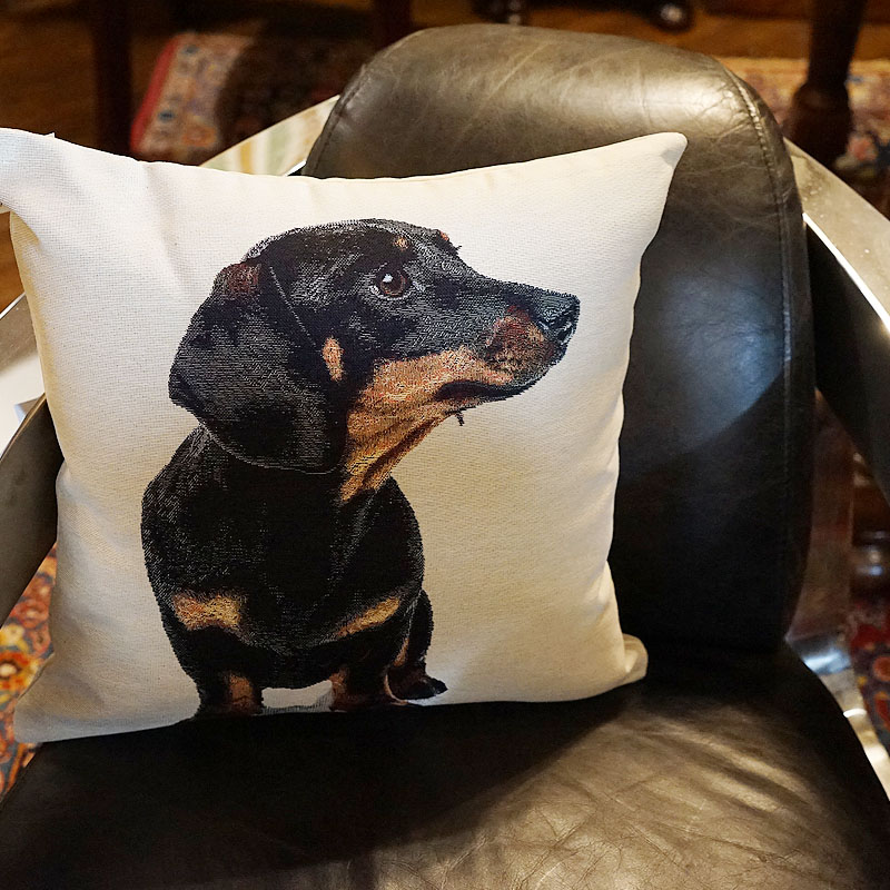 クッションカバー 45×45cm おしゃれ 犬 ドッグ ダックスフンド