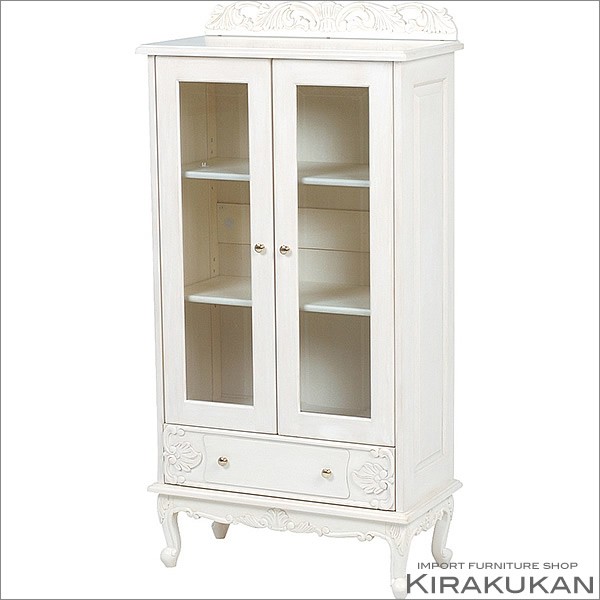 VIOLETTA ヴィオレッタ ガラスキャビネット 白家具 輸入家具 送料無料
