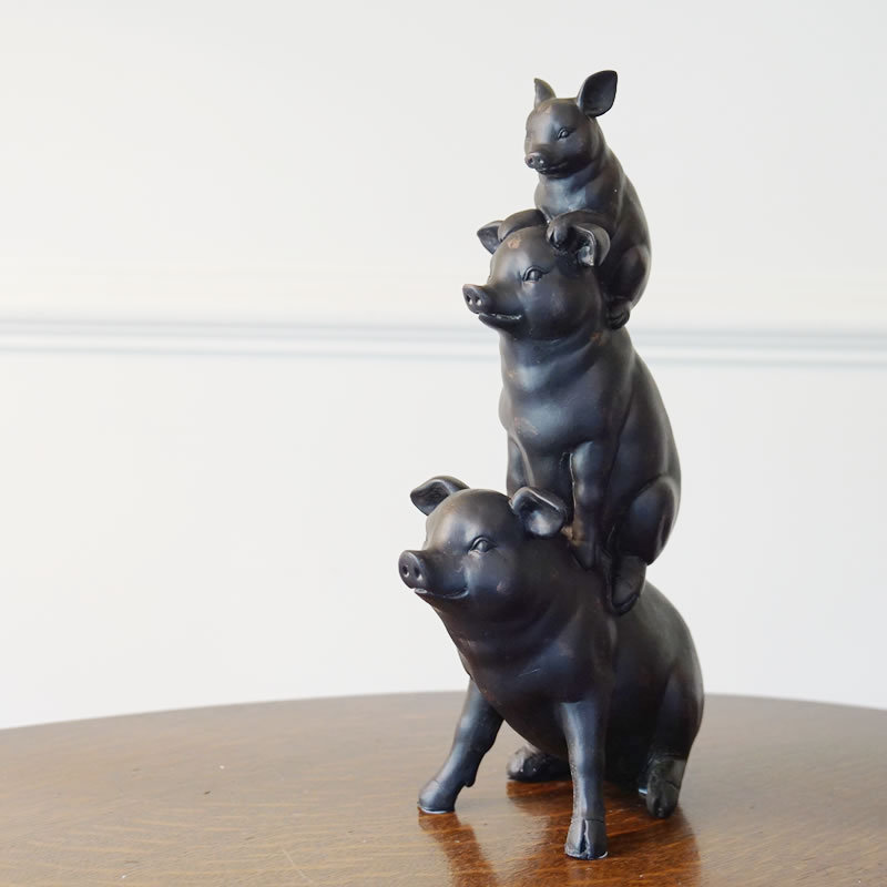 ブタ3匹 豚 ピッグ オブジェ おしゃれ かわいい インテリア 置物