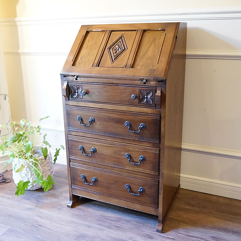 アンティーク家具 リプロダクト ライティングビューロー 机 デスク