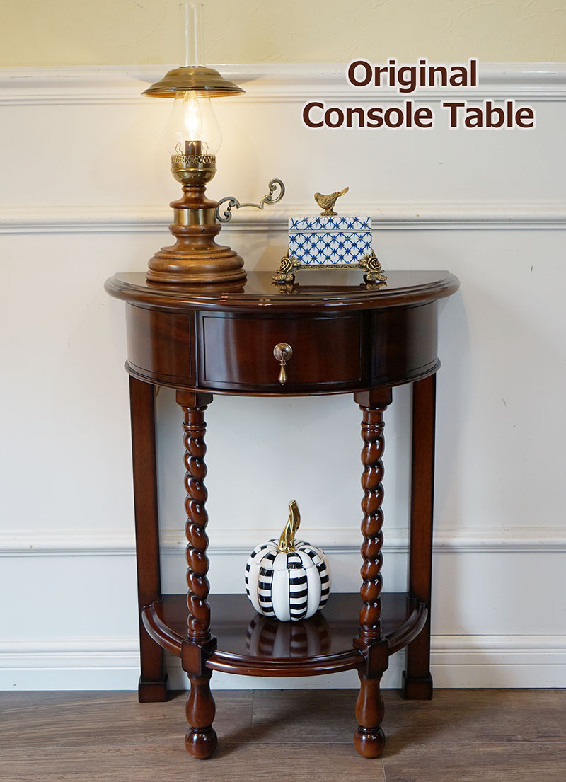 コンソールテーブル アンティーク 幅57 半円 マホガニー 木楽館