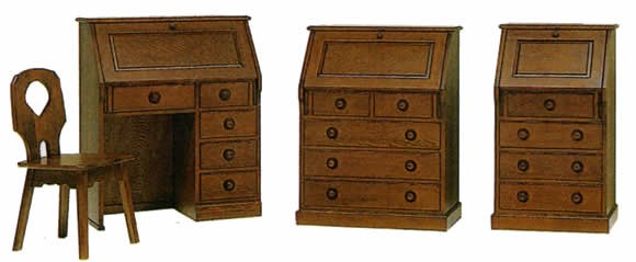 北海道家具 えぞ民芸 ライティングビューロー78 アンティーク風