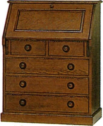 北海道家具 えぞ民芸 ライティングビューロー78 アンティーク風