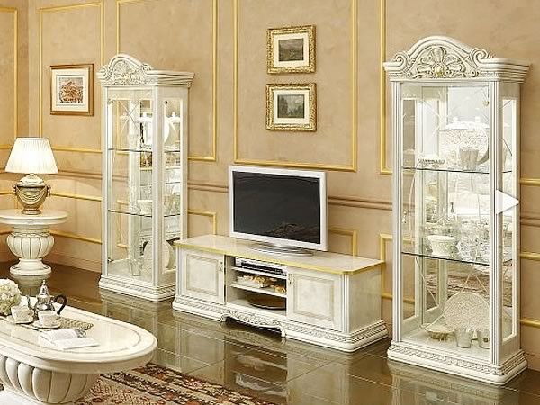 イタリア家具 レオナルド キャビネット１ドア 飾り棚 組立式 輸入家具