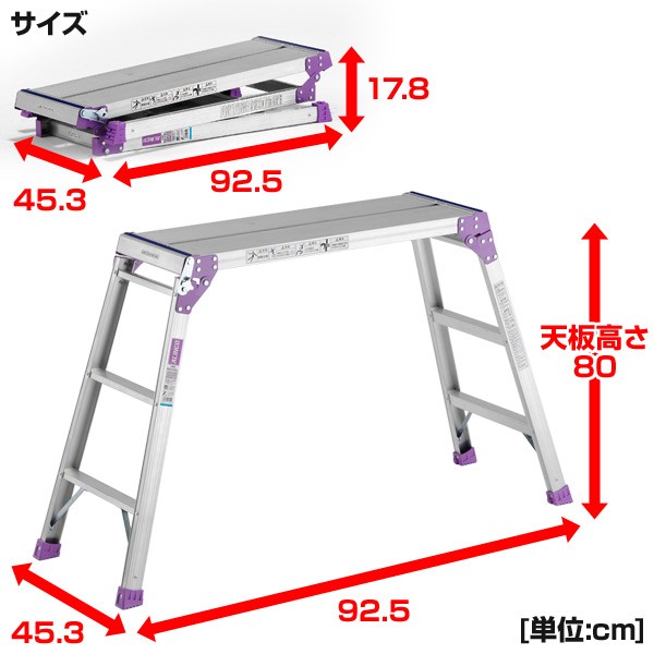 アルミ足場台3段 PXGV910FK : 14720 : くらしのeショップ - 通販