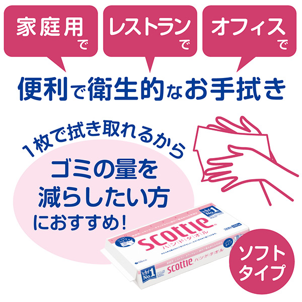 スコッティ ハンドタオル 200枚(100組)×60パック 使い捨て