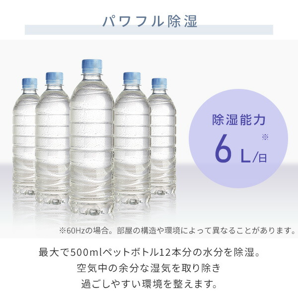 除湿機 衣類乾燥 コンプレッサー式 衣類乾燥除湿機 小型 山善 除湿器 6L/日 YDC-F60(W) 除湿乾燥機 衣類乾燥機 パワフル除湿｜e-kurashi｜08