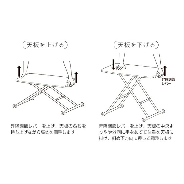 昇降テーブル 幅80 奥行45 NGL8045 リフトテーブル 昇降式テーブル