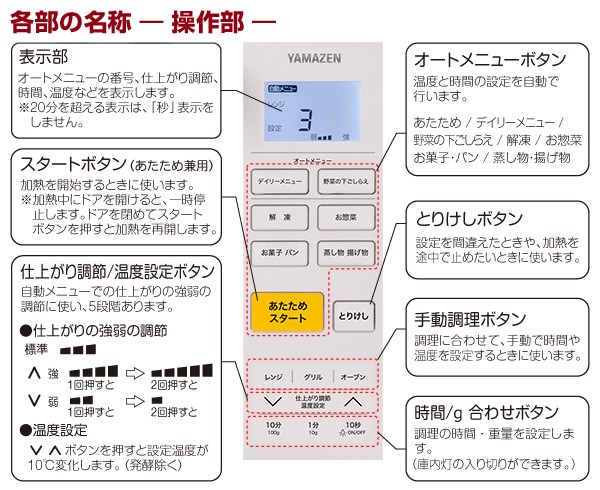 電子レンジ 電子レンジオーブンレンジ フラット オーブンレンジ 山善