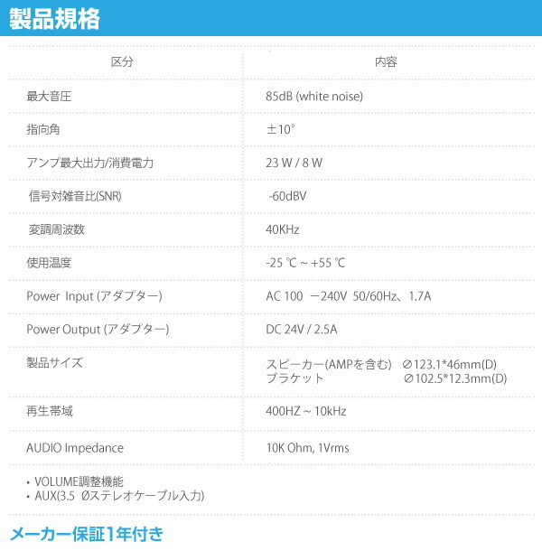 超指向性スピーカー クラリエルミニ AIO-2GEN 指向性スピーカー アンプ