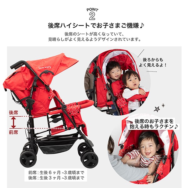 日本育児 ツインプラム 縦型 二人乗りベビーカー Twin 小売業者 Plam