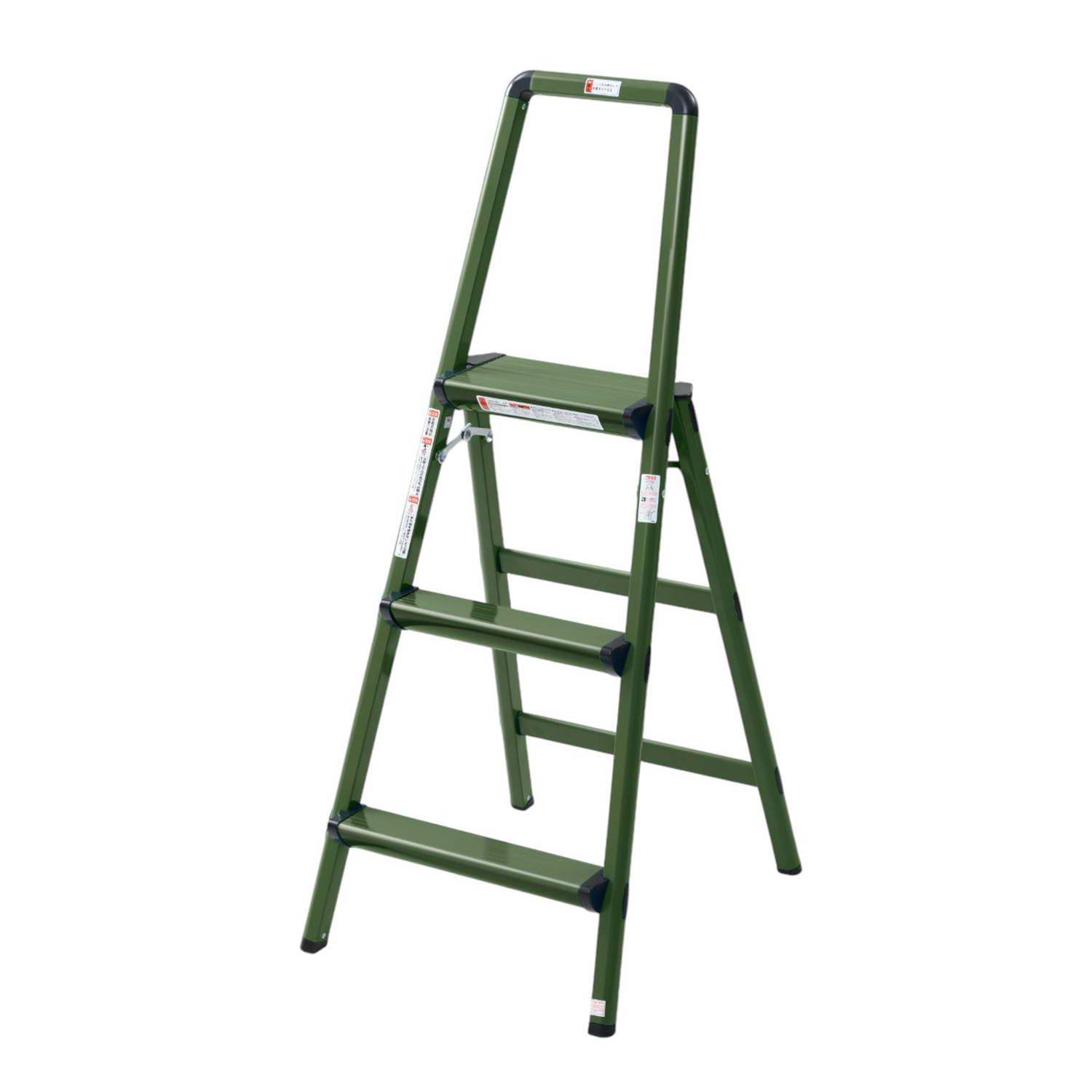 踏み台 tora.mame YAMAZEN 手すり付スチールフレーム踏み台3段 SGマーク 耐荷重100kg YM