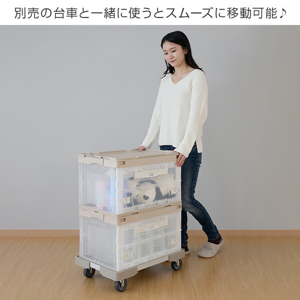 折りたたみコンテナ 50L 収納ボックス (側面オープンタイプ) 専用フタ