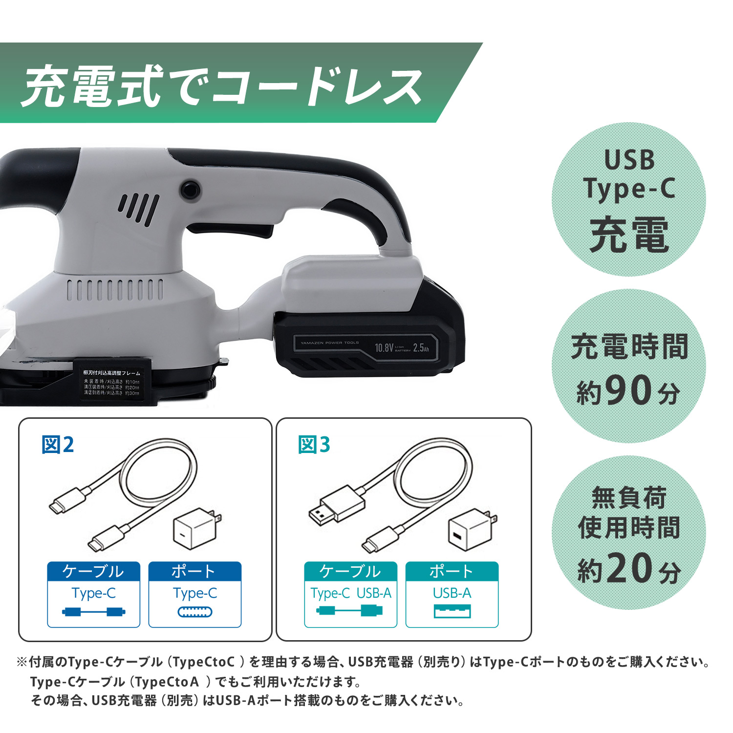 10.8Vバッテリー 充電式芝生バリカン YDG-1015 刈込幅160mm コードレス