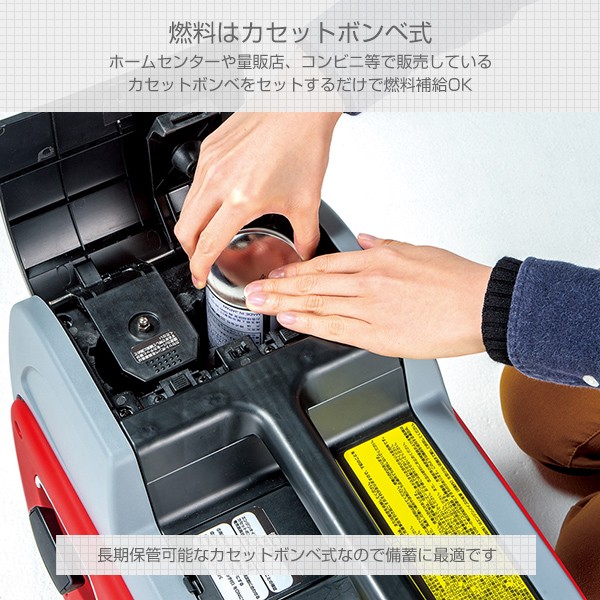 ナカトミ 発電機 インバーター カセットボンベ式 小型 家庭用 600VA