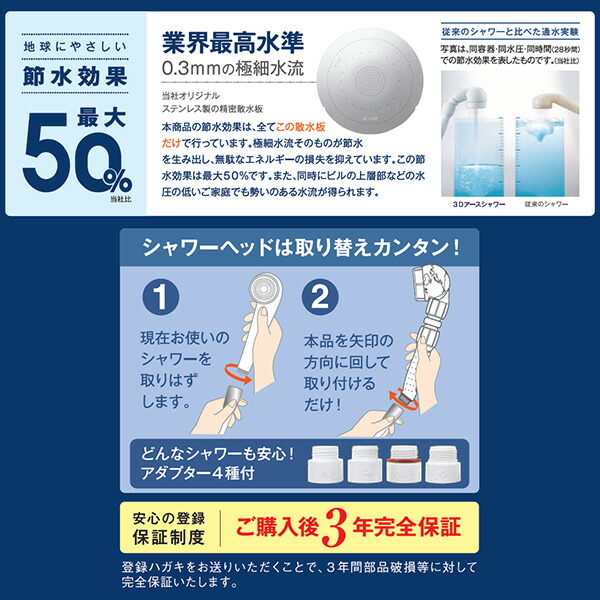 Arromic（アラミック） シャワーヘッド 3Dアースシャワー 3D earth