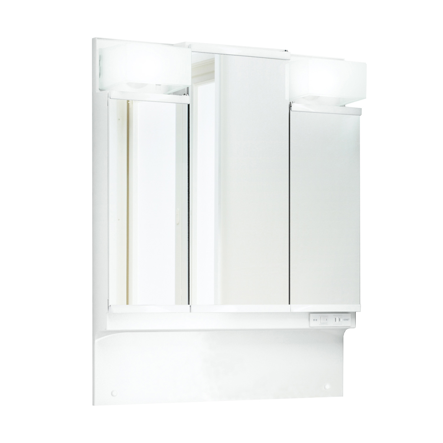 洗面化粧台 ミラーキャビネット 幅75cm 3面鏡全収納タイプ くもり止め