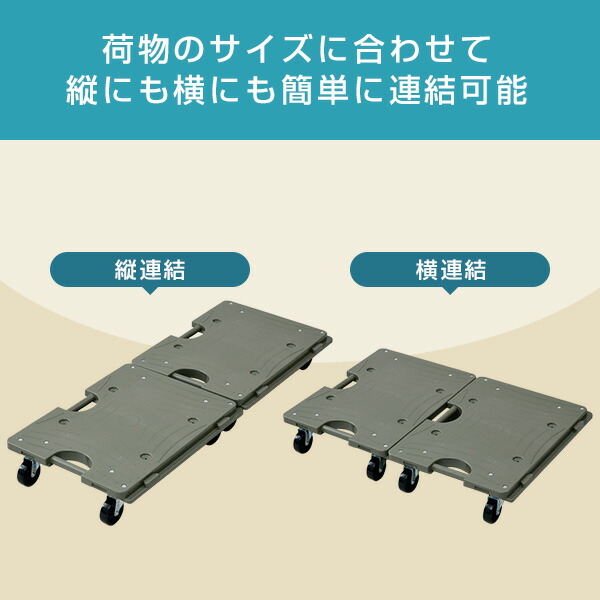 山善 スマート連結平台車(中) 6個組 ナイロンキャスター NTRM