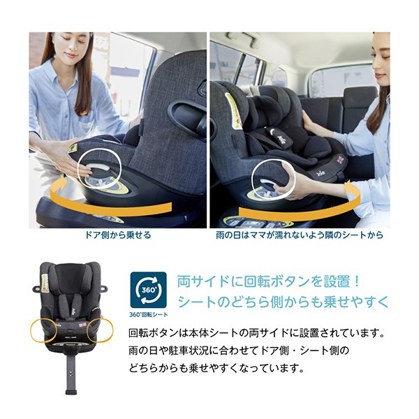 JOIE チャイルドシート アイ・アーク360 ISOFIX i-Size 日よけ 回転式