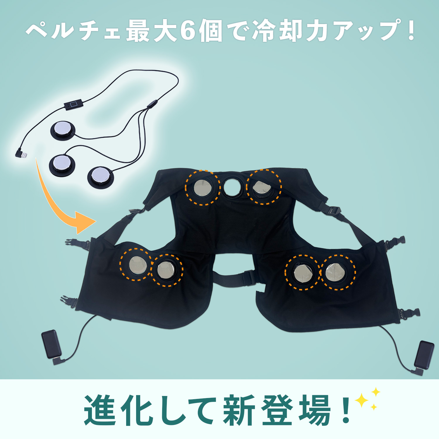 山善（YAMAZEN） ペルチェベスト メッシュ PVF-S3DX 2026年 冷却モード