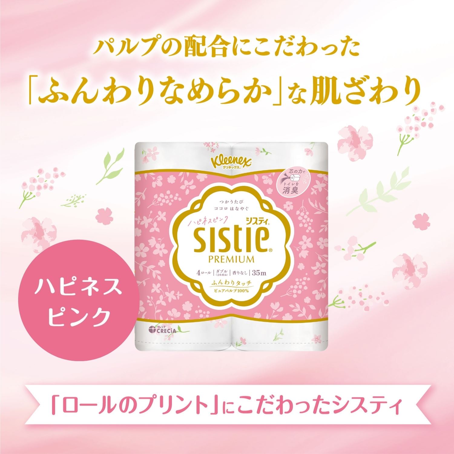 クリネックス トイレットペーパー システィ ダブル 無香料 4ロール×10