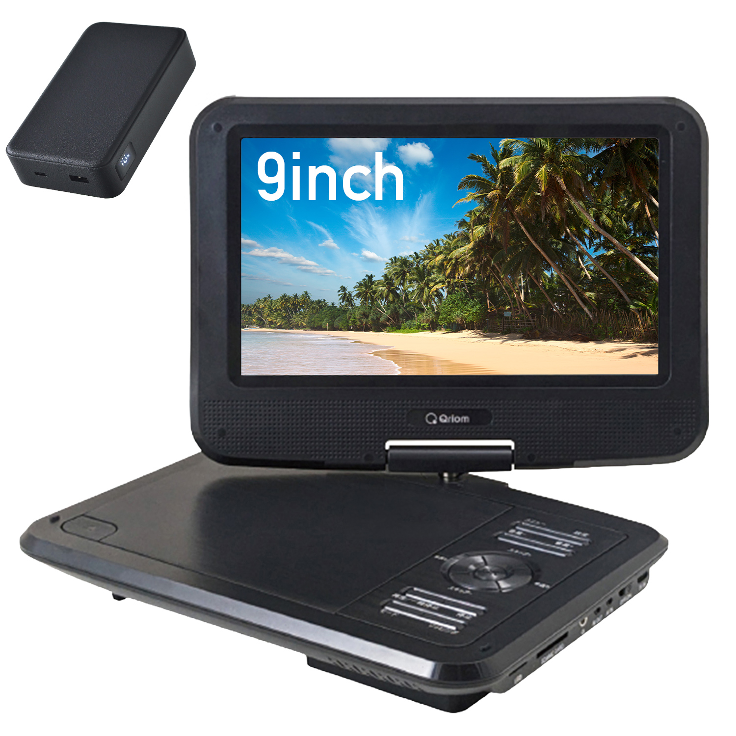 山善（YAMAZEN） ポータブルDVDプレーヤー 本体 9型 9インチ 乾電池 AC