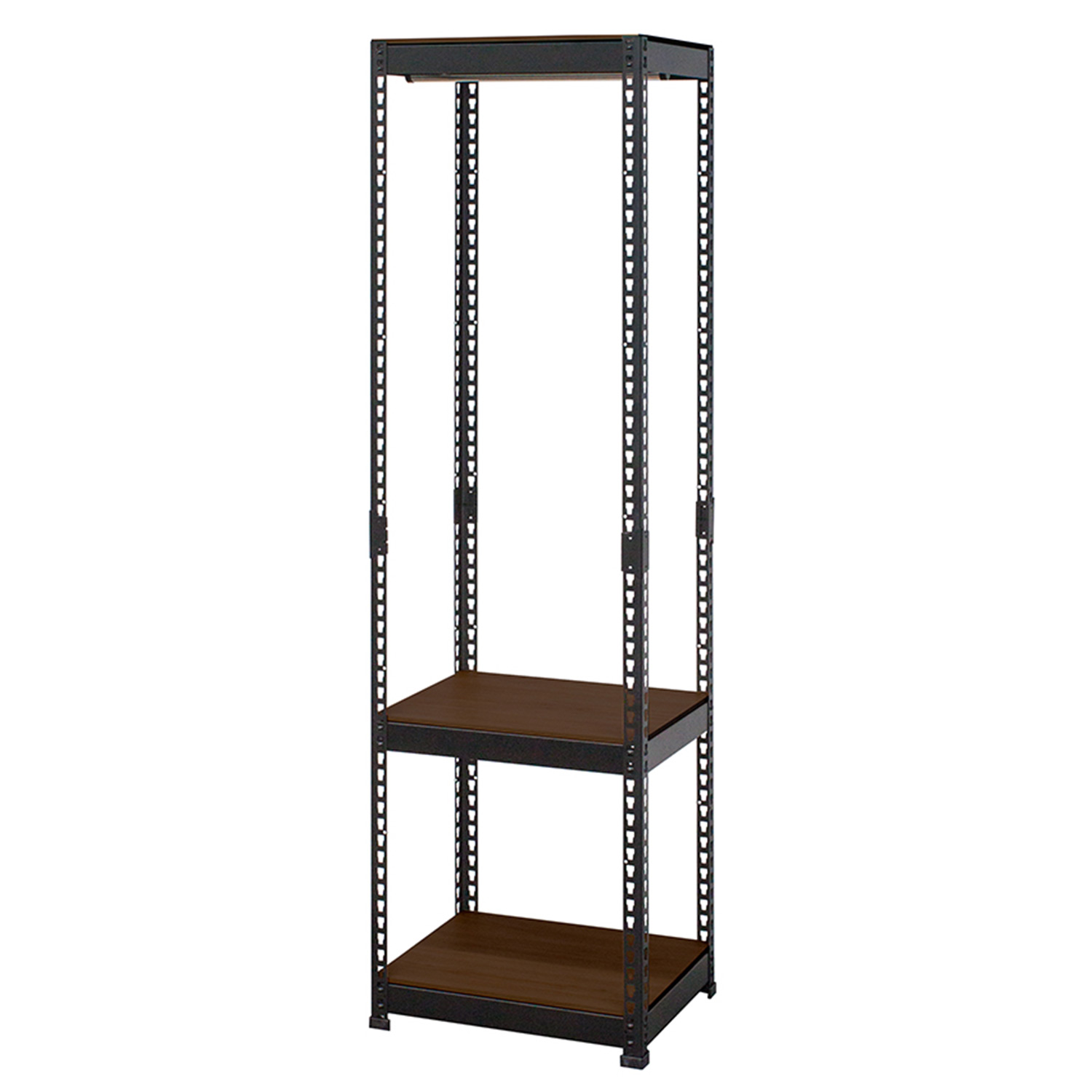 メタル＆ウッドラック ハンガーラック 棚付き 幅51 奥行41 棚3段 MK