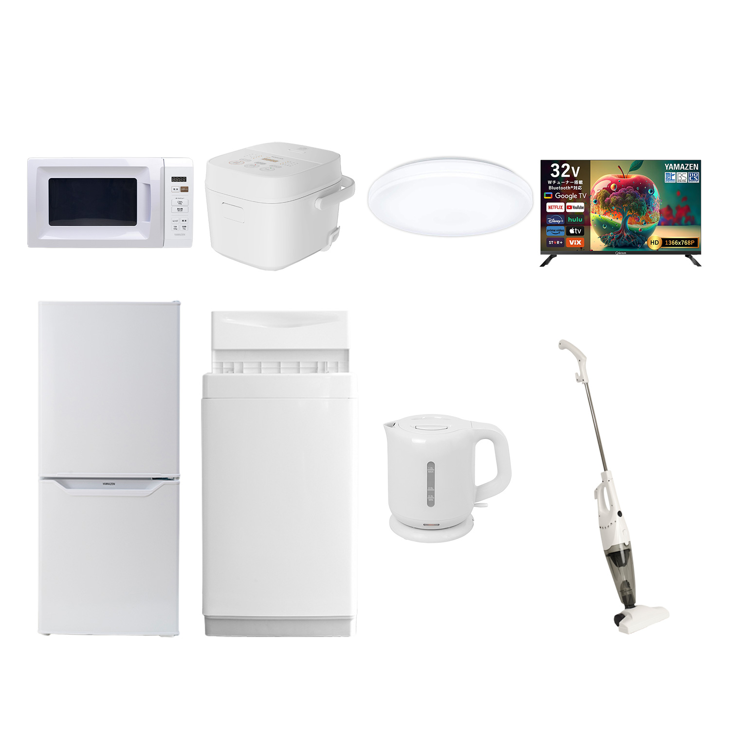 山善（YAMAZEN） 家電セット 一人暮らし 8点セット 冷蔵庫 106L 洗濯機