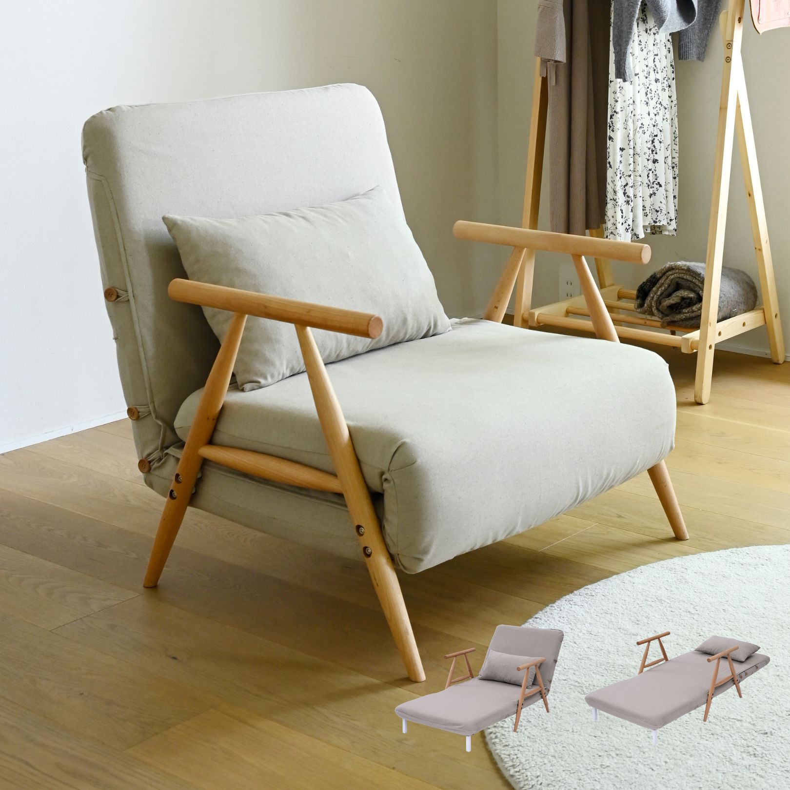 山善（YAMAZEN） ソファベッド ソファーベッド 折りたたみ デイベッド