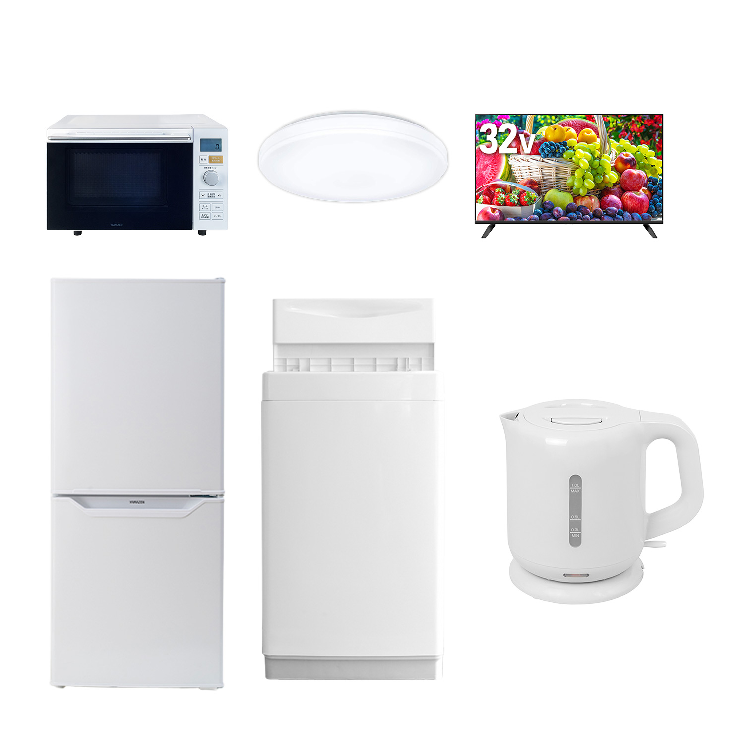山善（YAMAZEN） 家電セット 一人暮らし 6点セット 冷蔵庫 106L 洗濯機 