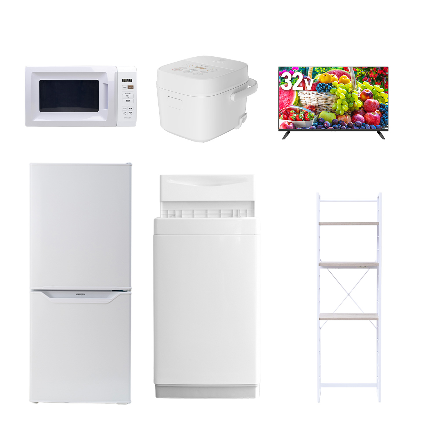 山善（YAMAZEN） 家電セット 一人暮らし 6点セット 冷蔵庫 106L 洗濯機 