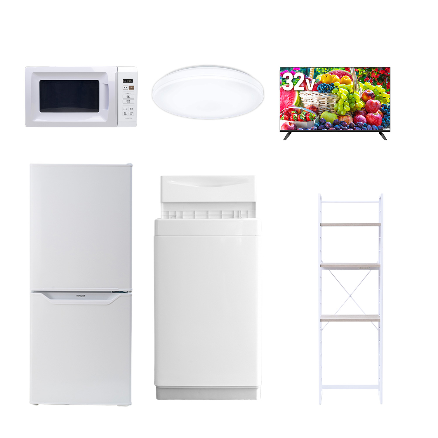 山善（YAMAZEN） 家電セット 一人暮らし 6点セット 冷蔵庫 106L 洗濯機 