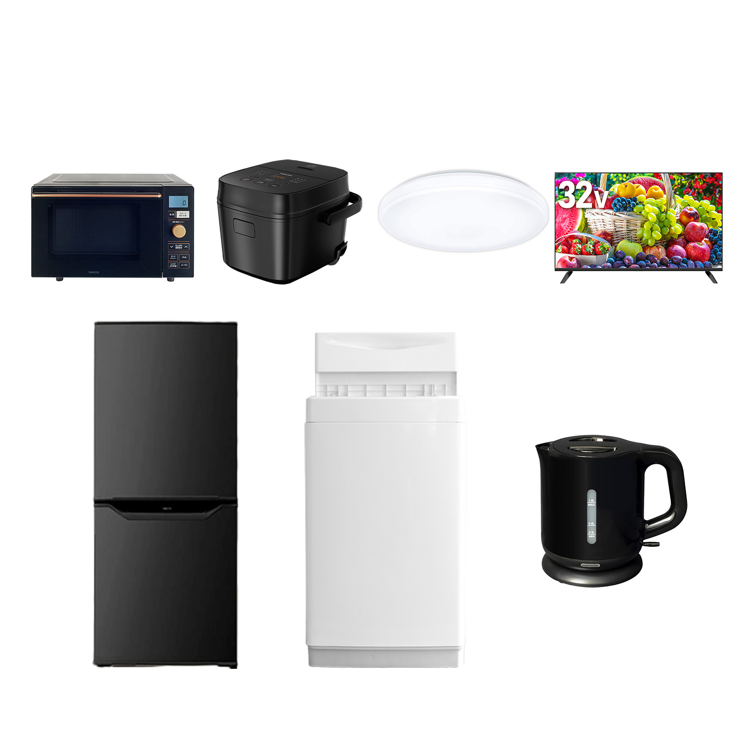 山善（YAMAZEN） 家電セット 一人暮らし 7点セット 冷蔵庫 106L 洗濯機 