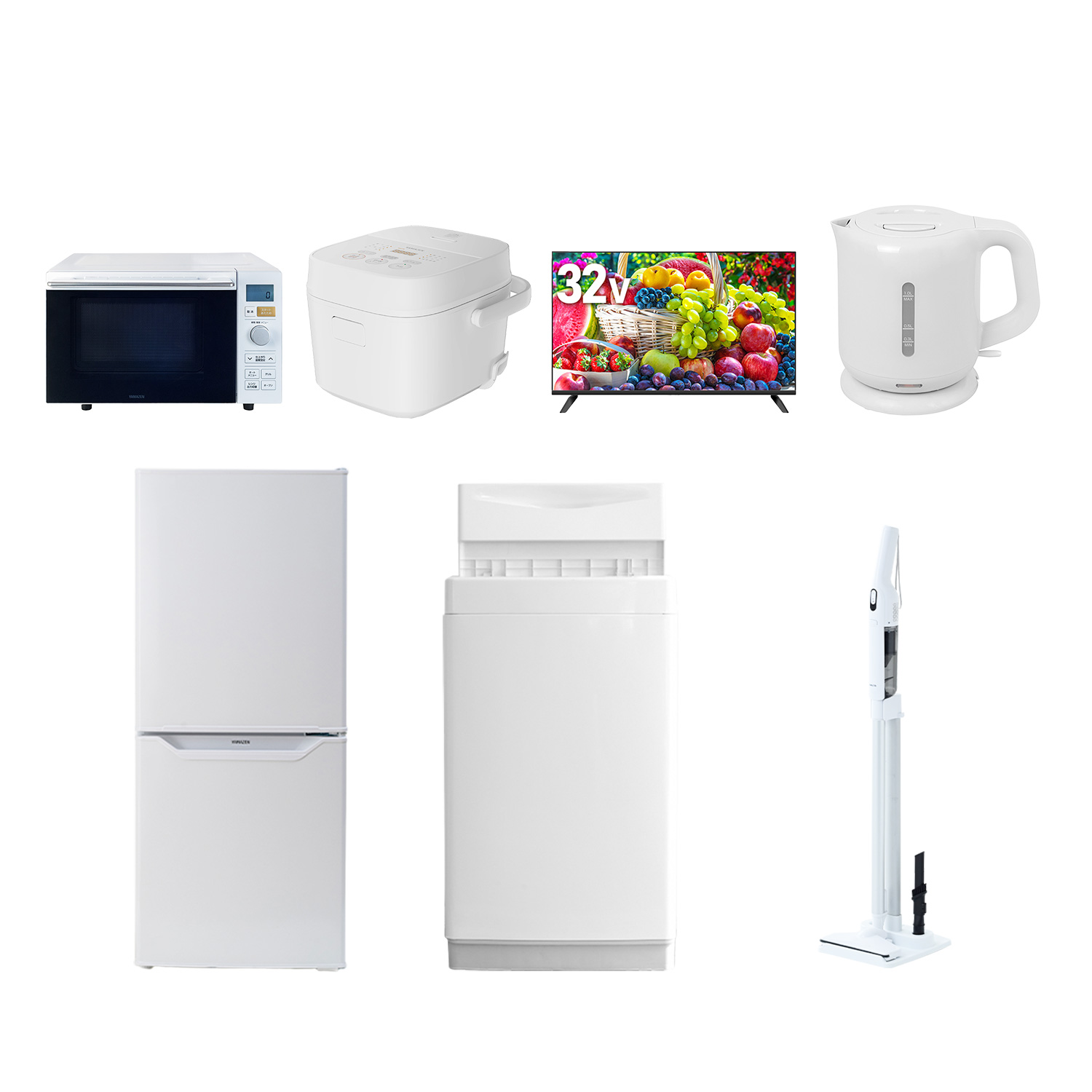 山善（YAMAZEN） 家電セット 一人暮らし 7点セット 冷蔵庫 106L 洗濯機