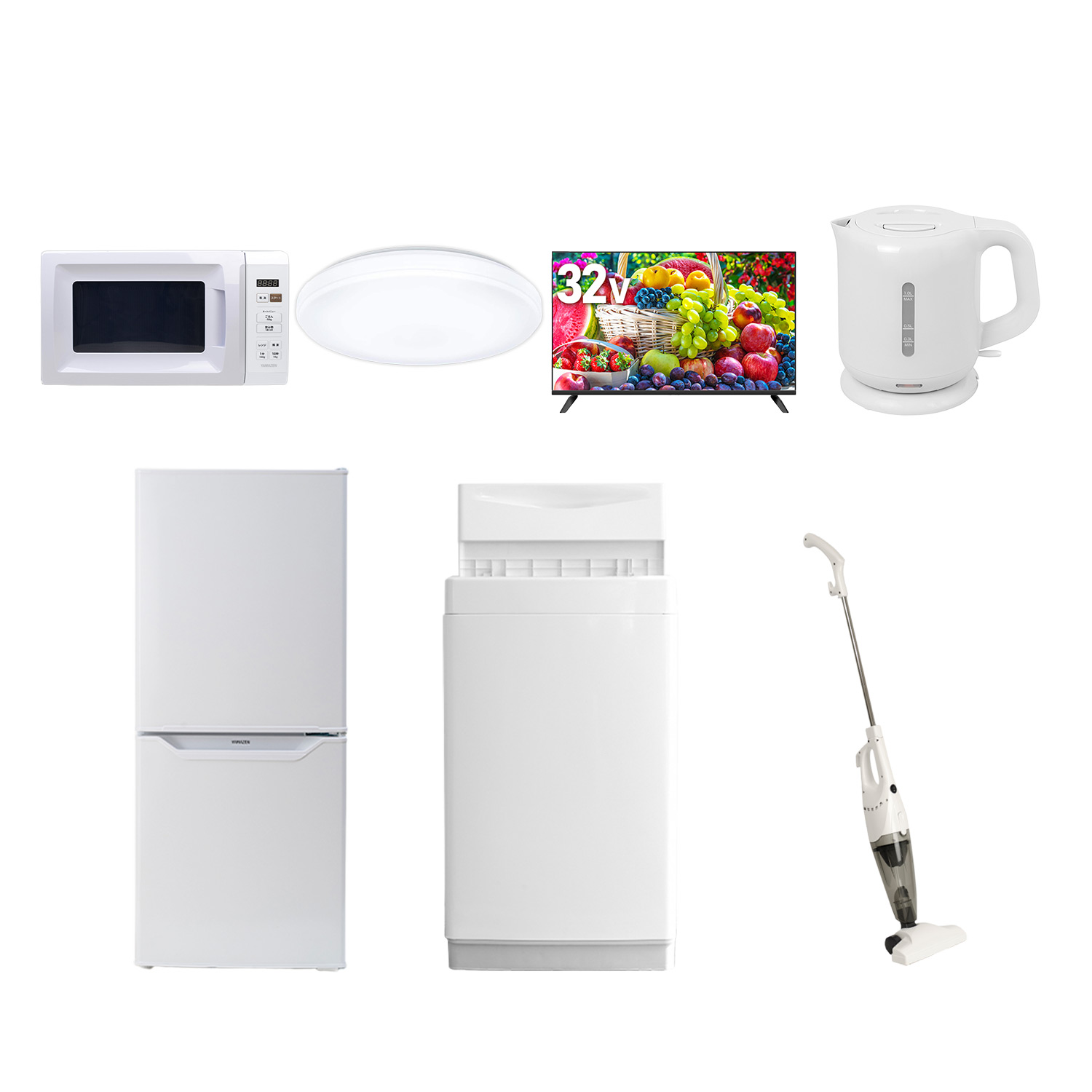 山善（YAMAZEN） 家電セット 一人暮らし 7点セット 冷蔵庫 106L 洗濯機