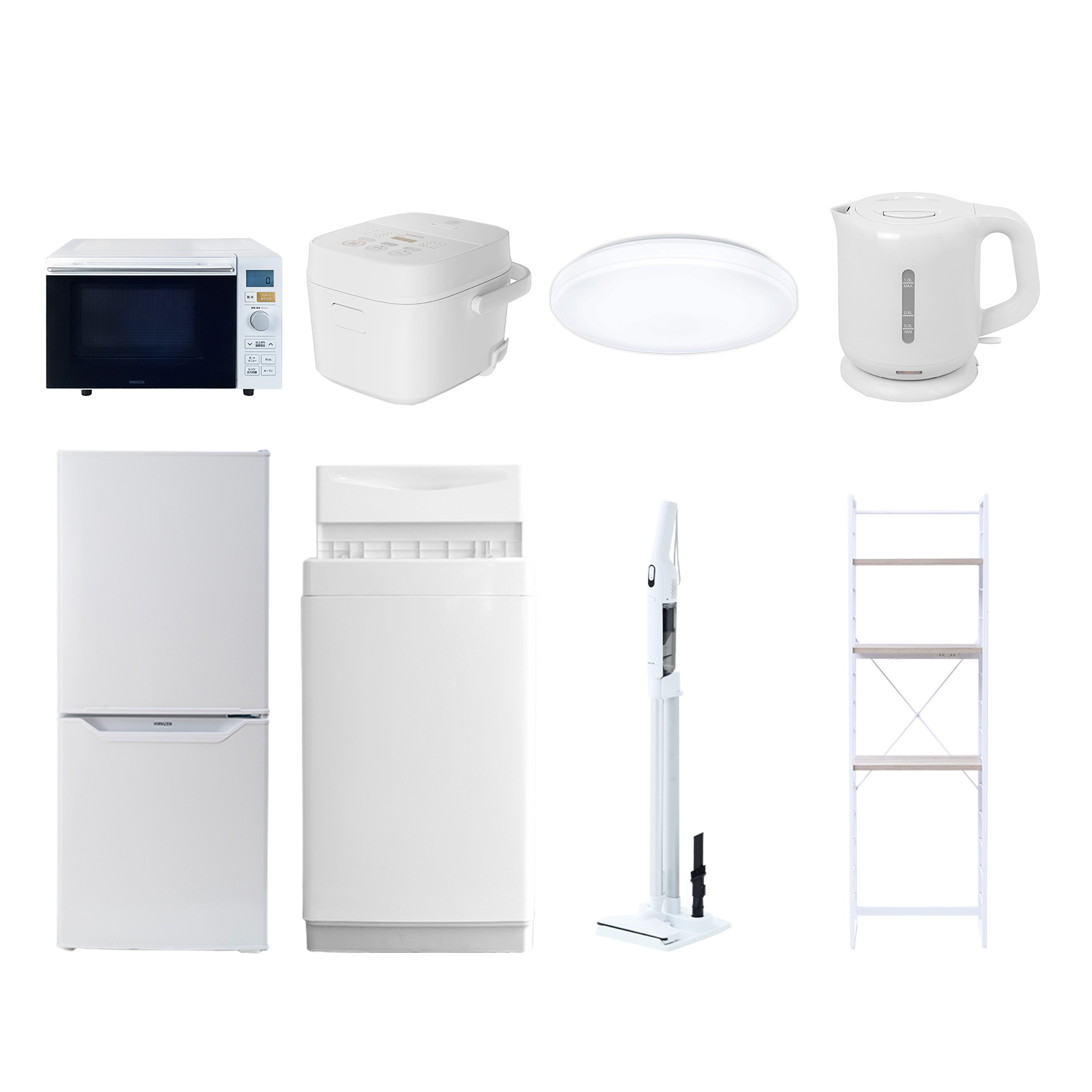 山善（YAMAZEN） 家電セット 一人暮らし 8点セット 冷蔵庫 106L 洗濯機