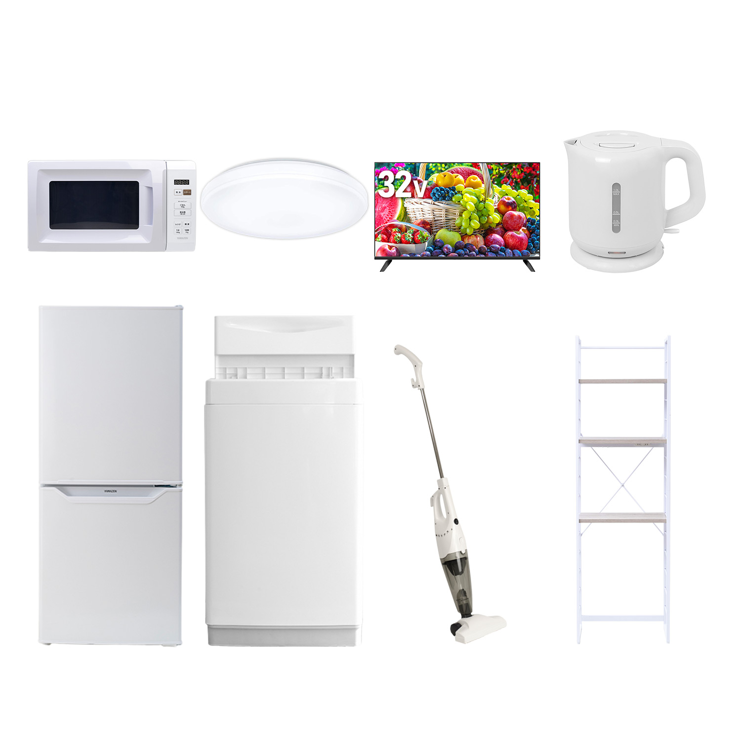 山善（YAMAZEN） 家電セット 一人暮らし 8点セット 冷蔵庫 106L 洗濯機 