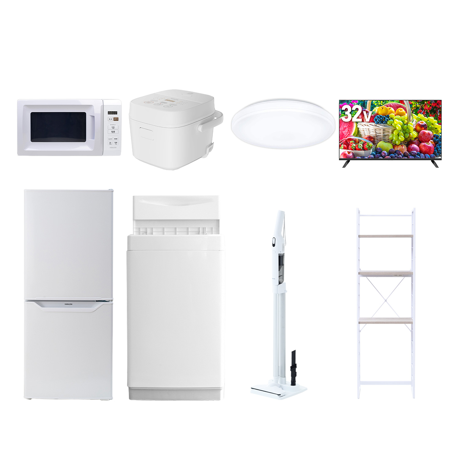 山善（YAMAZEN） 家電セット 一人暮らし 8点セット 冷蔵庫 106L 洗濯機 