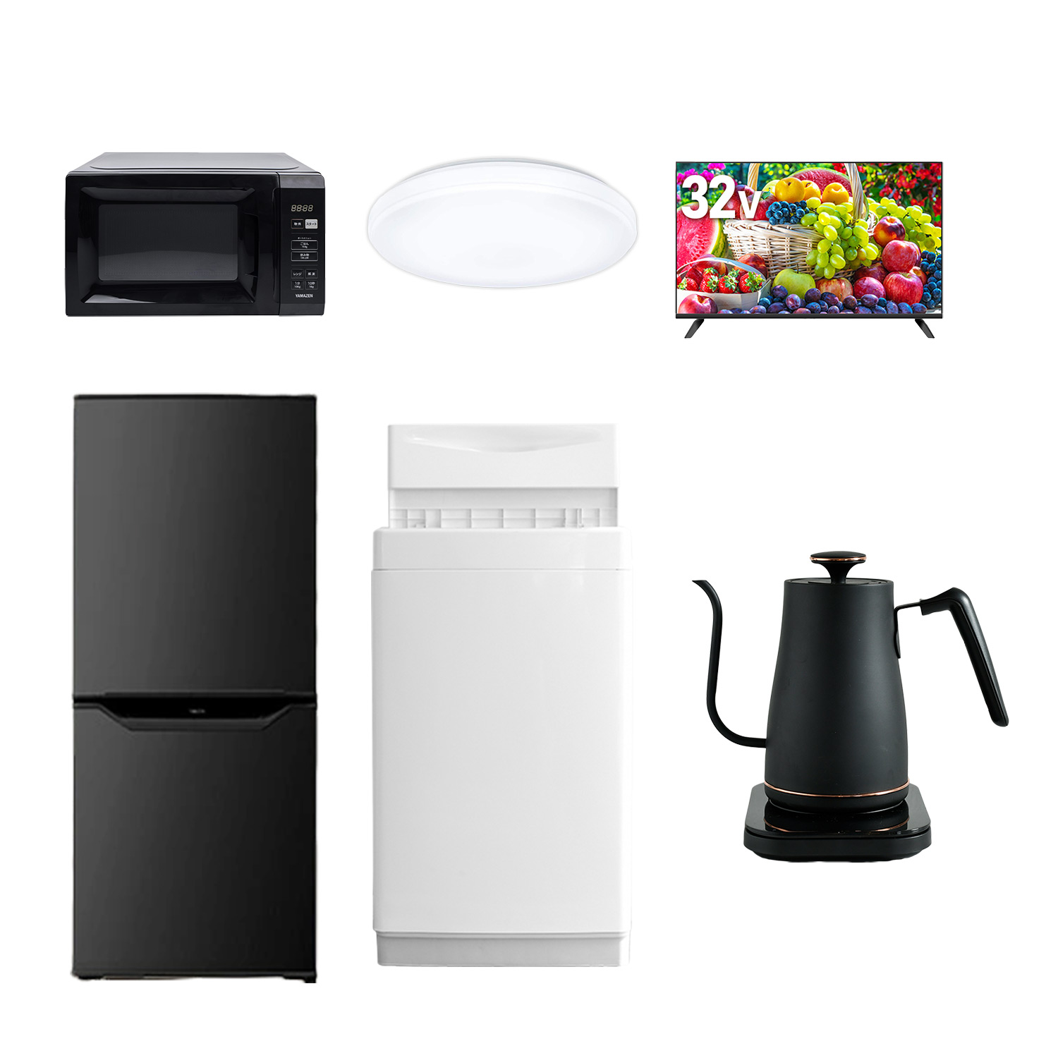 山善（YAMAZEN） 家電セット 一人暮らし 6点セット 冷蔵庫 106L 洗濯機