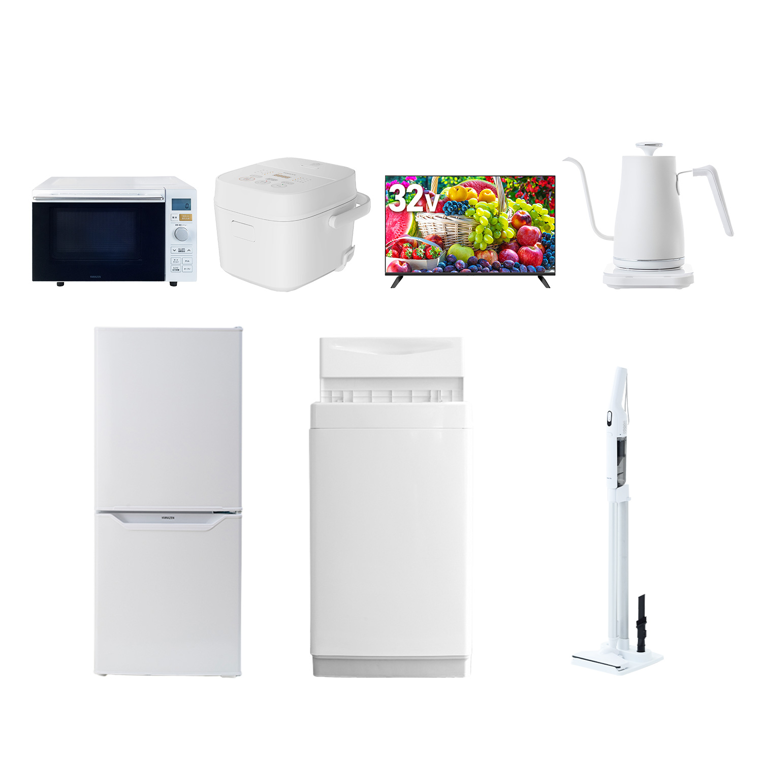 山善（YAMAZEN） 家電セット 一人暮らし 7点セット 冷蔵庫 106L 洗濯機 