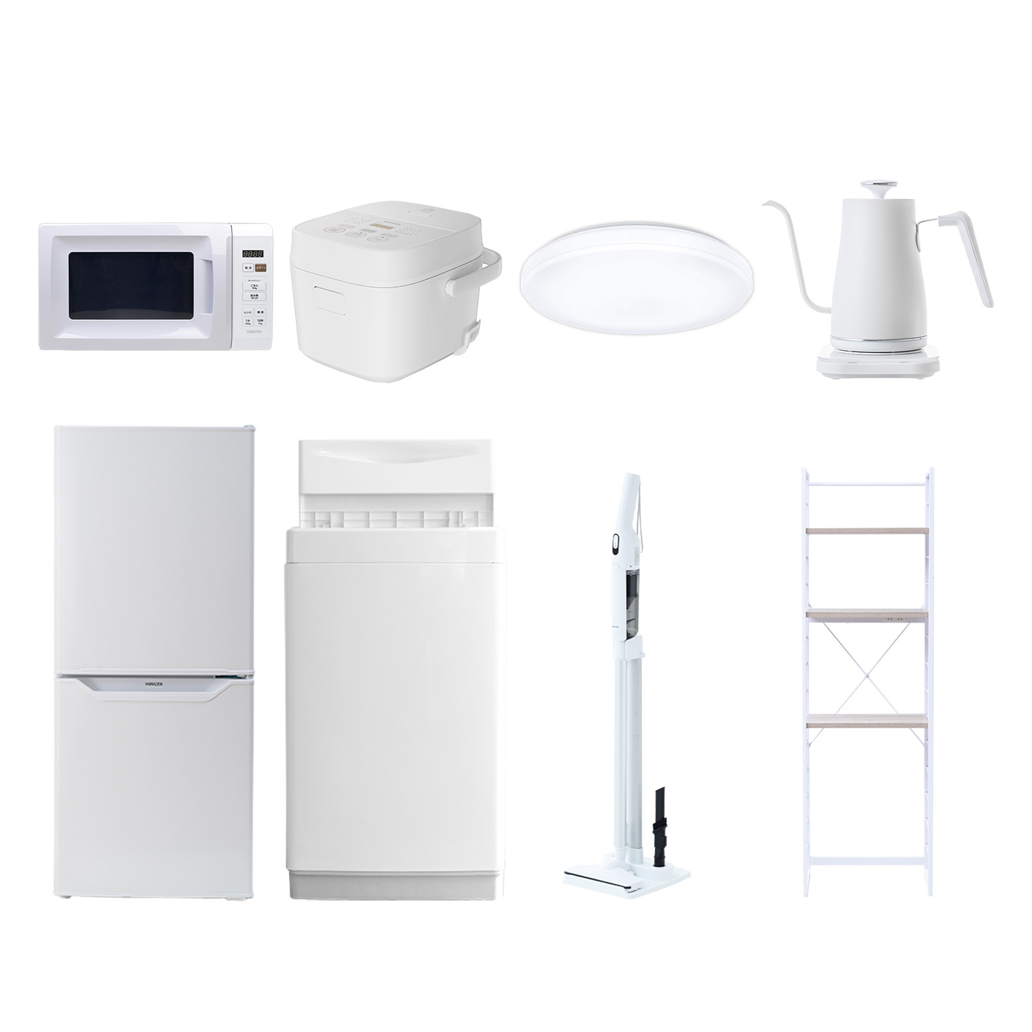 山善（YAMAZEN） 家電セット 一人暮らし 8点セット 冷蔵庫 106L 洗濯機