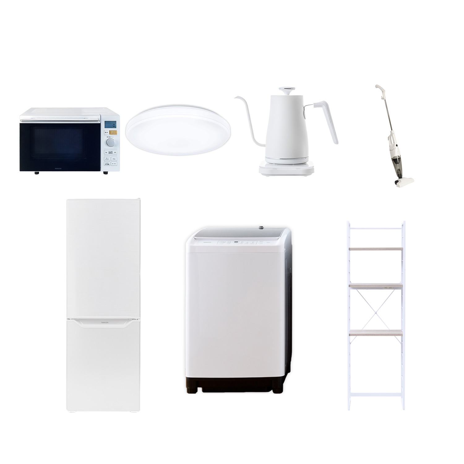 山善（YAMAZEN） 新生活家電セット 7点セット 一人暮らし (8kg洗濯機 