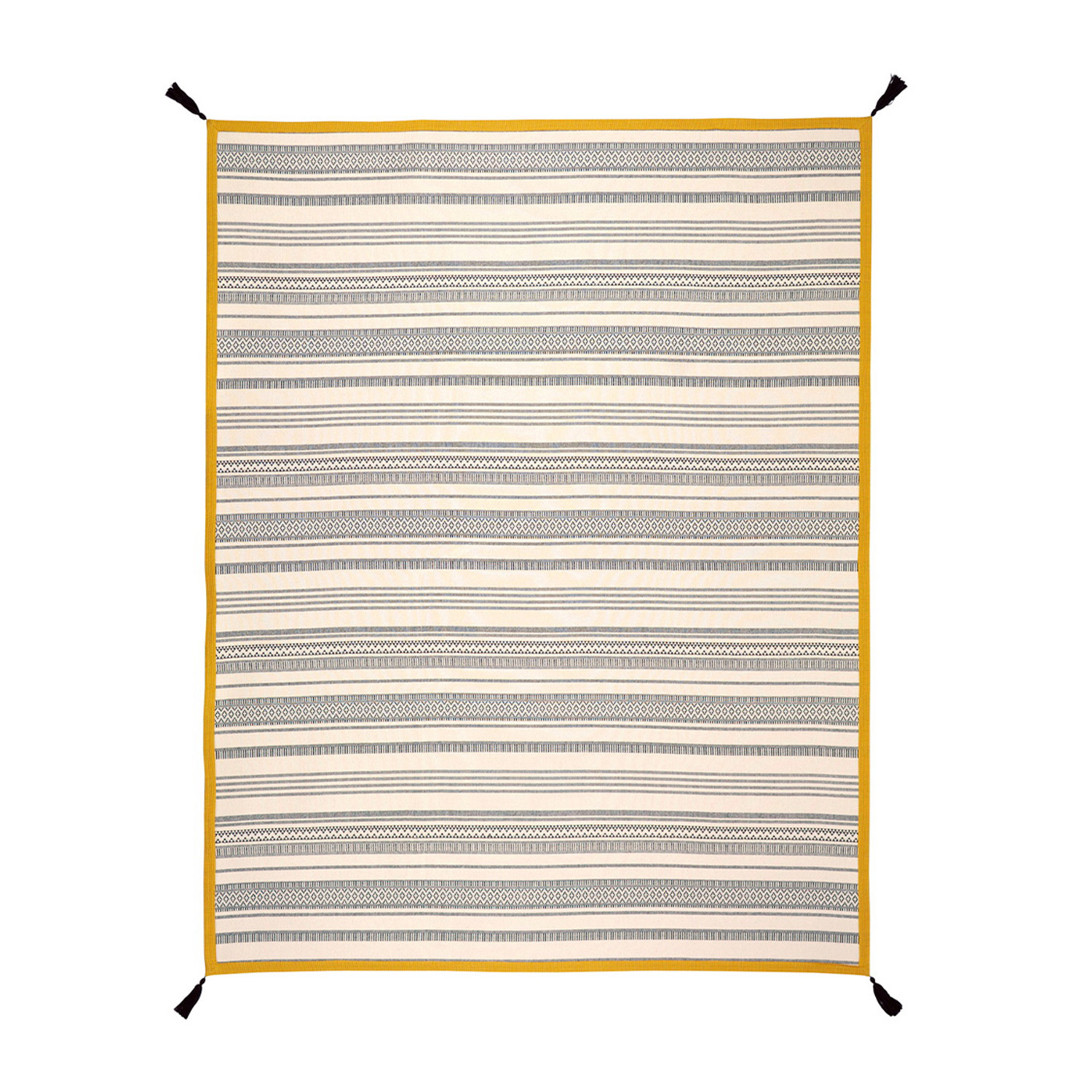 インド綿 綿100％ 洗えるラグ タッセル付き 3畳相当 長方形 185×240cm