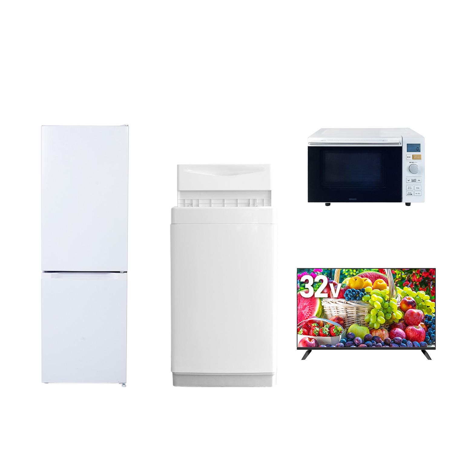 山善（YAMAZEN） 家電セット 一人暮らし 4点セット 冷蔵庫 157L 洗濯機