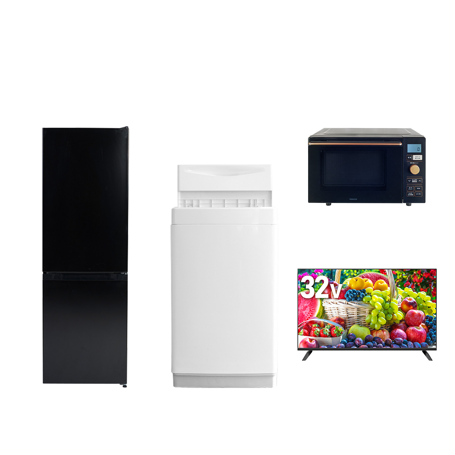 山善（YAMAZEN） 家電セット 一人暮らし 4点セット 冷蔵庫 157L 洗濯機