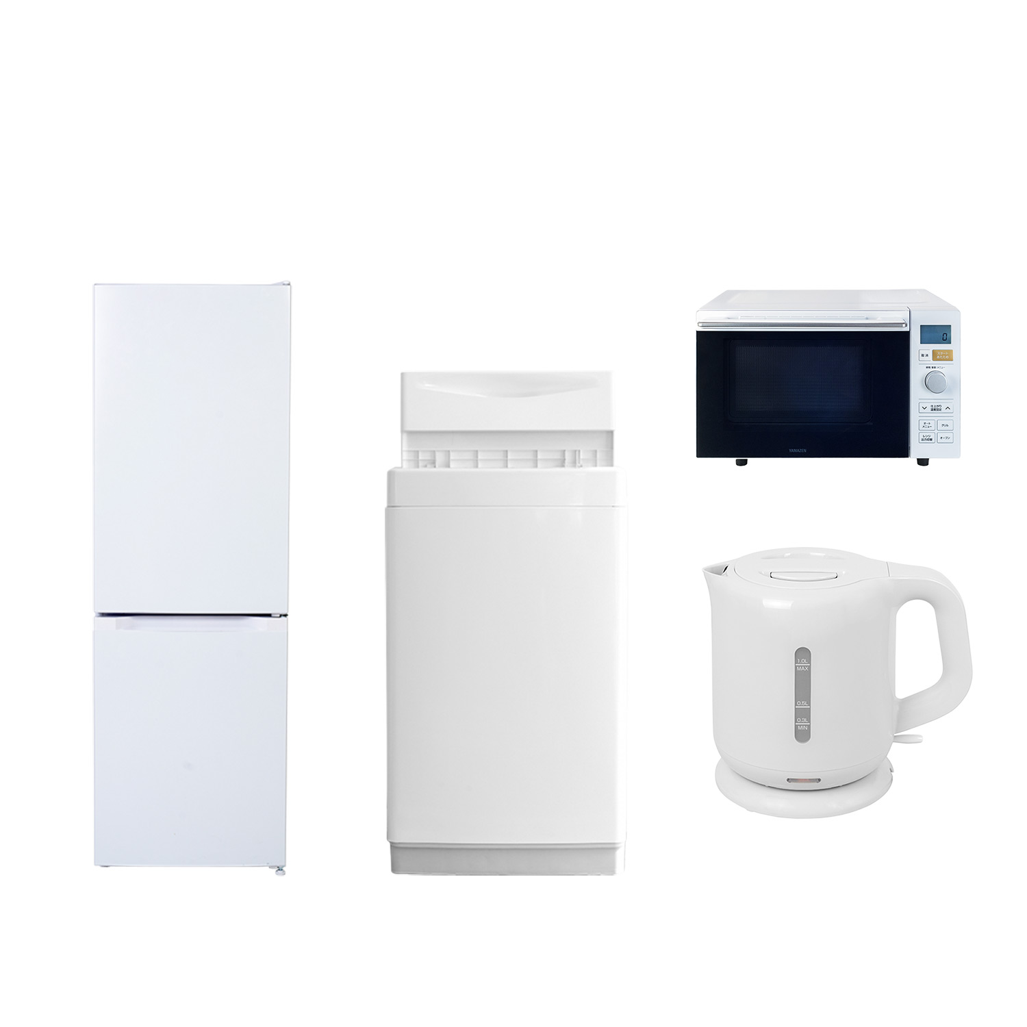 山善（YAMAZEN） 家電セット 一人暮らし 4点セット 冷蔵庫 157L 洗濯機